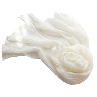 禅意超长褶皱亚麻棉麻围巾吃茶打坐冥想瑜伽出行佛系大披肩男女