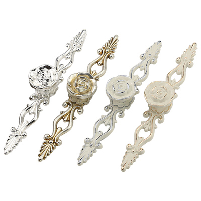 欧式玫瑰复古抽屉拉手单孔距128/