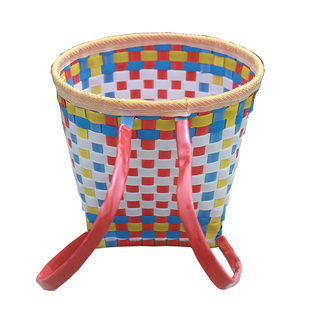 小背篓儿童塑料民族风后背式小孩宝宝篮子舞蹈道具花编织背篼筐箩