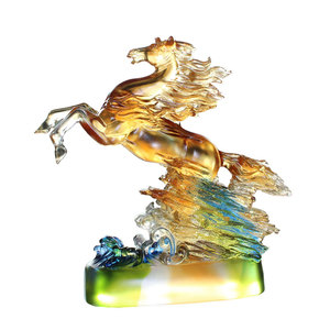 御品坊 壮志凌云飞马马到成功古法琉璃工艺礼品家居生日礼物摆件