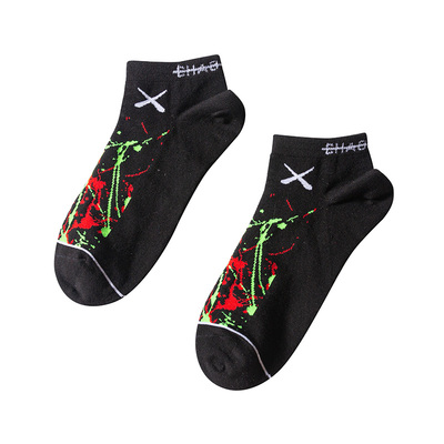 潮牌绿色袜子潮流个性低帮短筒袜