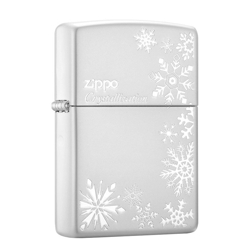 防风送礼雪花打火机zippo铜镀银