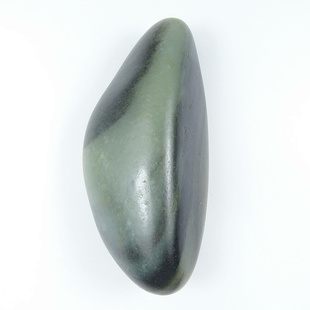 新疆和田玉籽料原石204克玉石天然随型原籽黑白分明青花玉把件D