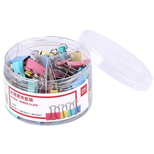 得力彩色长尾夹夹子办公文具燕尾夹大号中号文件夹子固定器铁夹子大全凤尾夹鱼尾夹燕夹尾小号金属夹票据票夹