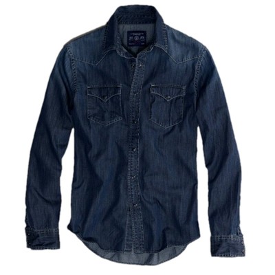 ae佟大为明星款美国鹰牛仔衬衫