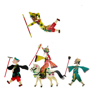 绘影皮影陕西伴手礼 西游记师徒四人白马五个 双面表演带操作杆