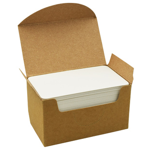 盒装名片手绘卡圆角白卡纸圆边牛皮卡黑卡纸空白单词diy卡片100张