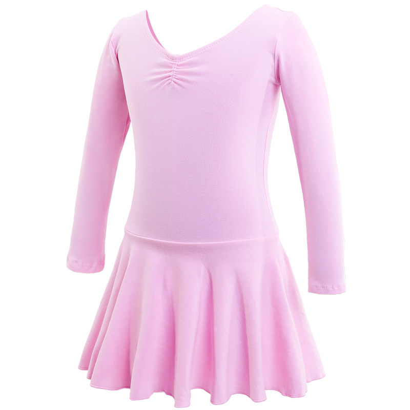 儿童舞蹈服装女童连衣裙秋冬棉芭蕾舞演出服开档中国舞跳舞连体裙
