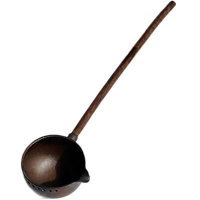 陶迷柴烧拼接手柄日式风分茶勺