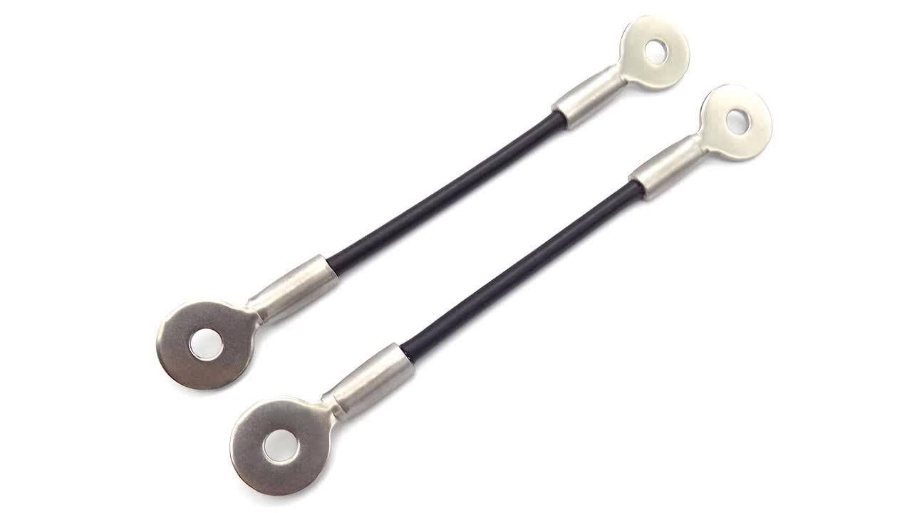 3/64" 7x7 Galvanized Aircraft Cable With Swaged Stamped Eyelets On Both