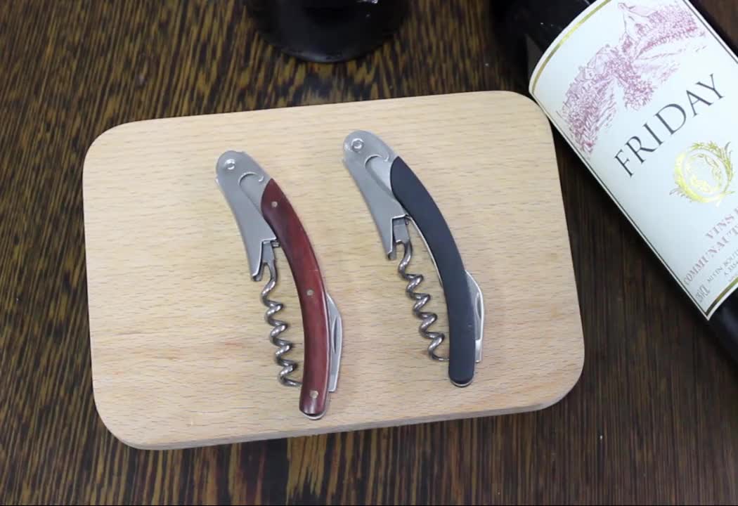 Corkscrew Spiral Wine Bottle Opener With Foil Cutter Waiters Double
