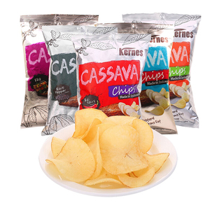 印尼进口克恩兹木薯片125g*3包黑胡椒烧烤芝士味膨化零食网红薯片