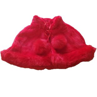 黑色毛绒哥特斗篷定制款宽松保暖上衣新娘婚纱旗袍披肩秋冬女外套