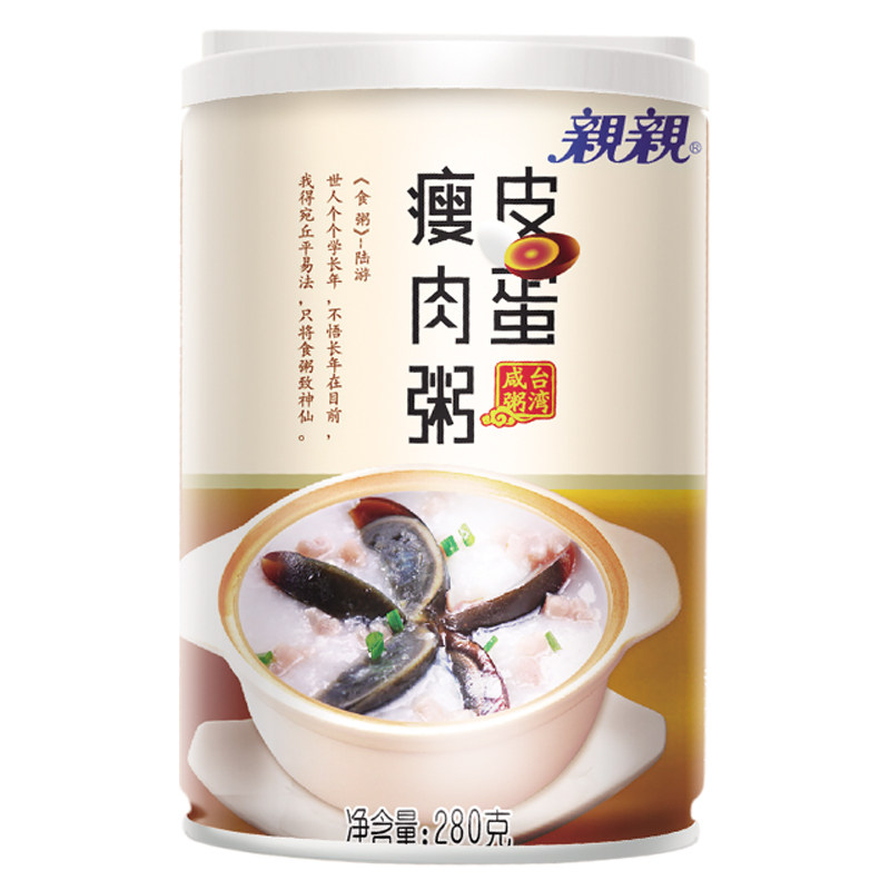 亲亲八宝粥皮蛋瘦肉粥罐整箱装280*12罐早餐食品方便速食粥代餐粥
