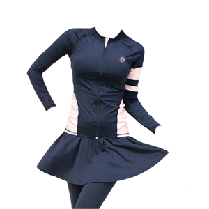 韩国潜水服女分体裙式显瘦拉链长袖水母服浮潜服冲浪服速干游泳衣