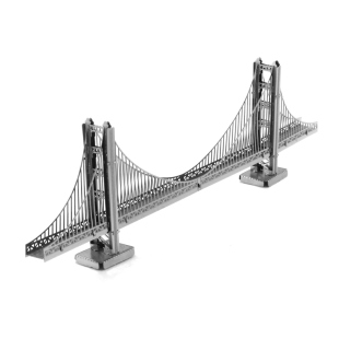 爱拼 全金属不锈钢DIY拼装模型3D迷你建筑立体拼图 美国金门大桥