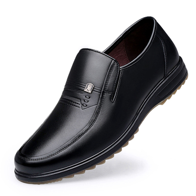 老人头皮鞋男中年商务休闲皮鞋
