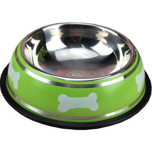 彩色骨头不锈钢防滑狗碗加厚升级版狗狗食盆 狗碗 不锈钢碗狗食盆