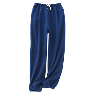 春秋季男女摇粒绒收口裤子长裤宽松家居睡裤暖暖裤