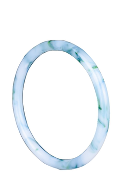 和田玉翡翠色飘花玉手镯青花玉