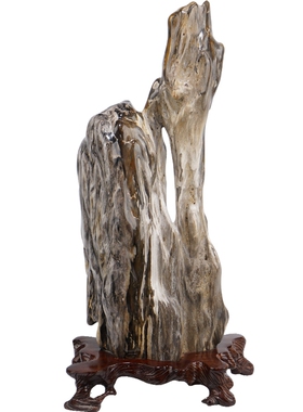 风水摆件客厅博古架树化玉