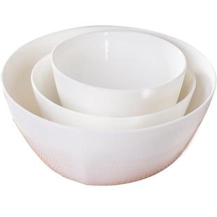 景德镇个性纯白色无铅家用骨瓷吃饭韩式饭碗方碗陶瓷面碗汤碗7寸