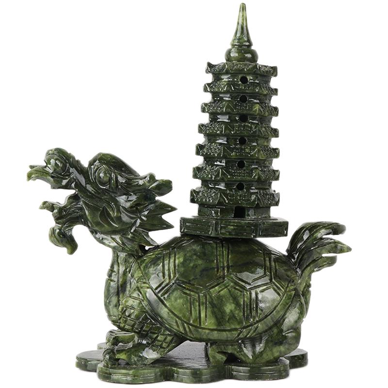 玉石龙龟文昌塔摆件龙头龟工艺品