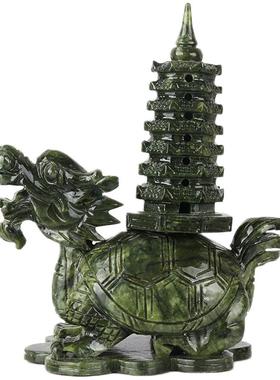 玉石龙龟文昌塔摆件龙头龟工艺品