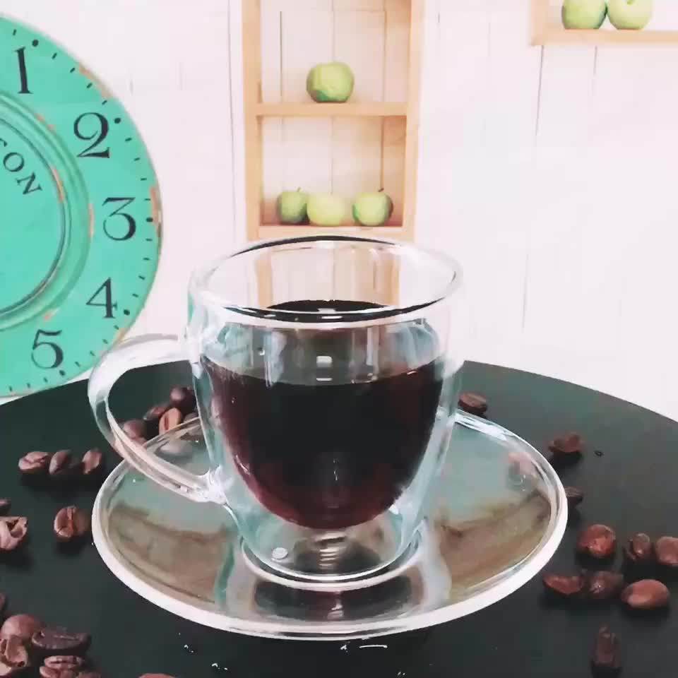 Promotional Fashionable Clear Glass Coffee Cup And Saucer Buy Coffee