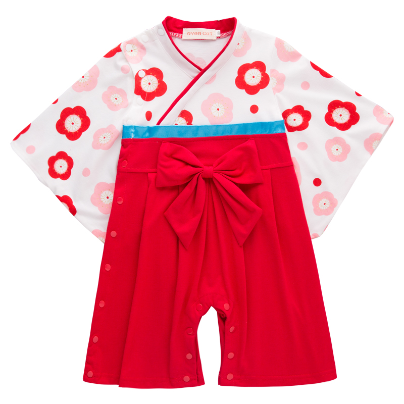 童装日系和服春秋纯棉连体哈衣