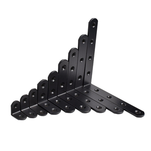 加厚L型黑色角码直角角铁90度层板托支架 一字黑色直片家具连接件