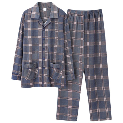 男士长袖纯棉中老年加大码家居服