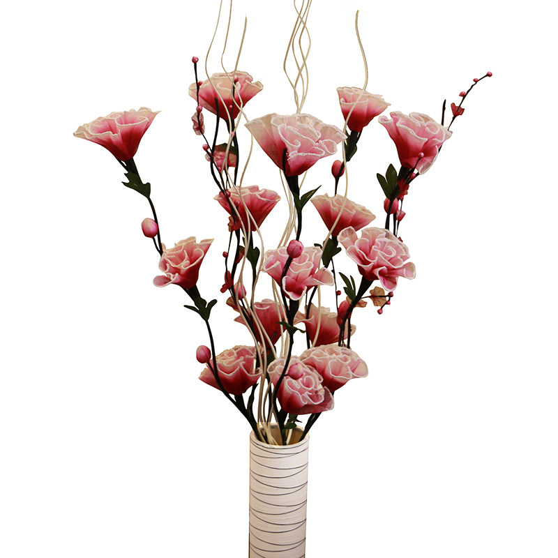 叶脉花干花落地花客厅玄关装饰花假花树枝仿真 叶脉富贵大牡丹花