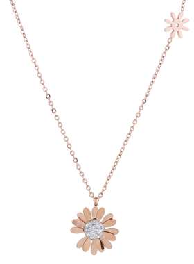 雏菊钛钢女气质小众设计网项链