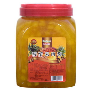 海特尔菠萝果肉果粒果酱刨冰粥冰激凌酸奶圣代烘焙奶茶专用3kg