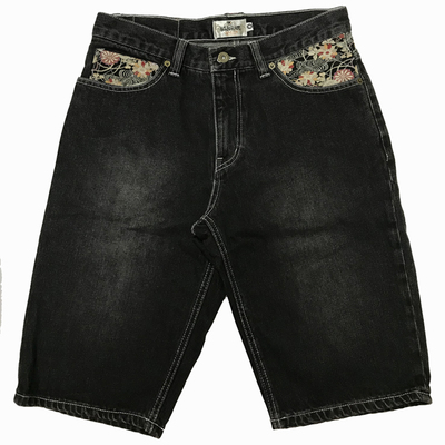 络缲魂浮世绘宽松直筒牛仔中裤