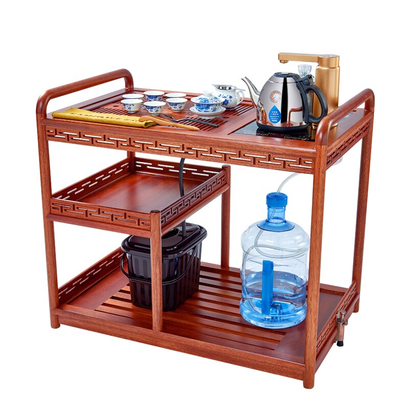 KAMJOVE/金灶KW-6500泡茶车茶车实木可移动带轮茶水车实木桌大号