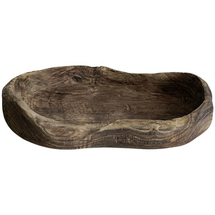 左岸麦田 木器之美-栗木托盘侘寂风复古实木零食盘糖果盘家用客厅