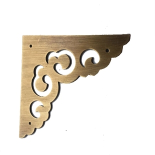 中式仿古纯铜装饰护角橱柜门箱子首饰盒包角全铜镂空大门铜角花