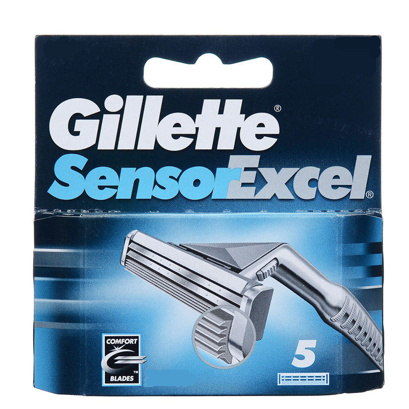 老式吉列超级感应刀头5片装 sensor excel吉利男士双层剃须配件