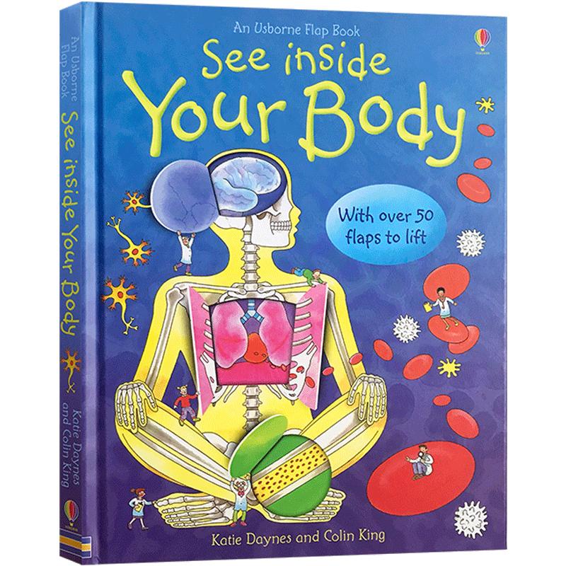 英文原版偷偷看里面系列:See Inside Your Body你的身体 儿童启蒙科普早教百科英语纸板翻翻书Usborne 人体生理科普读物 6岁