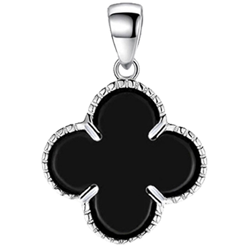单吊坠含链925纯银四叶草转运珠