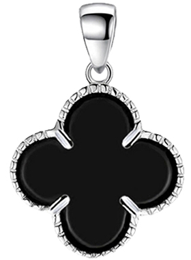 单吊坠含链925纯银四叶草转运珠