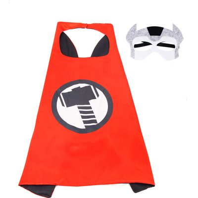 万圣节儿童服装超人披风黑蝙蝠斗篷蜘蛛侠披肩队长美国侠钢铁雷神