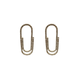 甜酸925银针回形针耳饰锆石耳钉简约冷淡风复古耳环女ins风防过敏