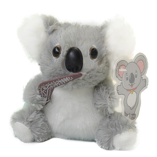 毛绒玩具公仔澳大利亚树袋熊回旋标澳洲考拉熊抱旗子无尾熊灰色