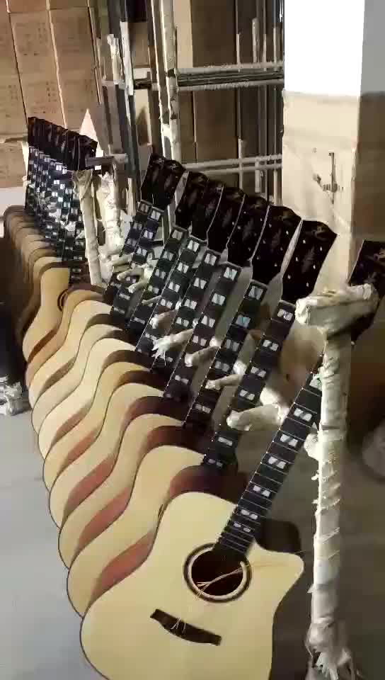 China Guitar 40 Inch Cutaway Acoustic Guitar With Lngman Sprcue Wood