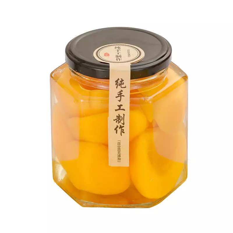 六角柠檬膏百香果玻璃瓶子带盖装