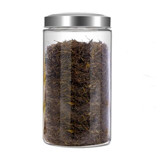 大号玻璃密封茶叶罐带盖透明家用中药材展示储存食品杂粮储物罐子