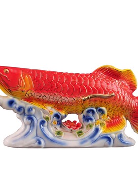 珐琅陶瓷年年有余客厅玄关摆件